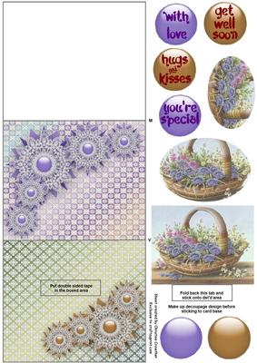Flower Basket & Lace Stand-up Element Easel Card