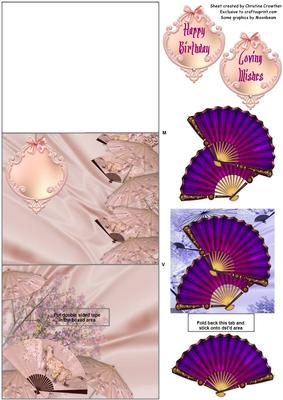 Oriental Fans Stand-up Element Easel Card