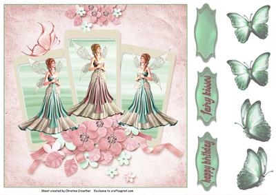 Fairy Queen Happy Birthday Fairy Kisses in Pink