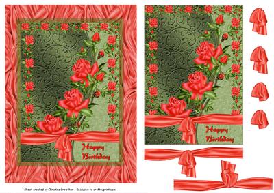 Orange Roses Birthday Two-in-one Quick Card