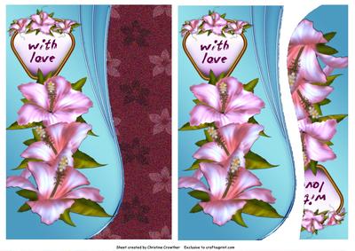 Hibiscus with Love Faux Envelope Card