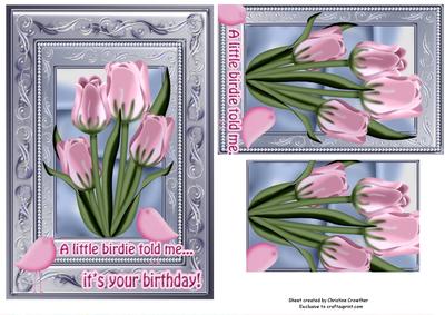 Pink Tulips Little Birdie Told Me It's Your Birthday