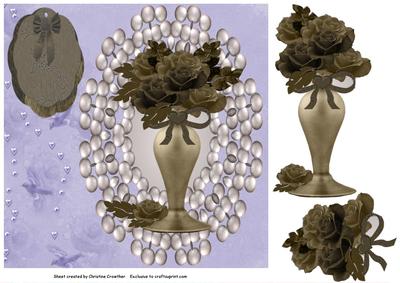 Vase of Sepia Roses Any Occasion Card