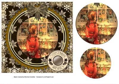 Vintage Christmas Wishes Circular Pyramid