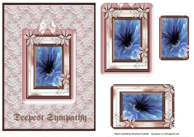 Deepest Sympathy Framed Blue Flower in Lace