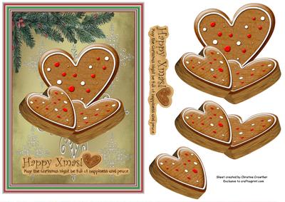Christmas Gingerbread Heart Cookies