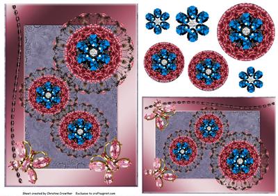 Bling Flowers & Butterflies Any Occasion Card Plus Gift Tag