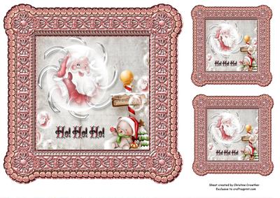 Ho! Ho! Ho! Card Front Plus Two Gift Tags