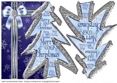 Silver Over the Edge Christmas Tree on Snowflakes