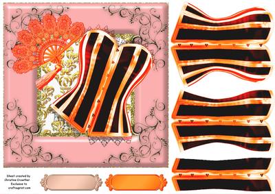 Red Hot Fiery Corset - Girly Any Occasion Card