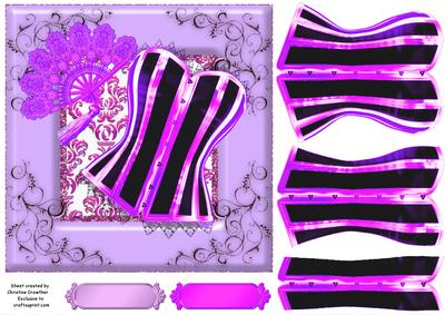 Hot Purple Corset - Girly Any Occasion Card
