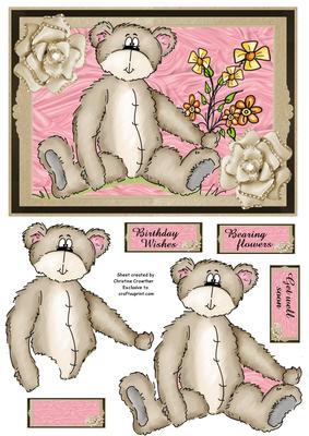 Bearing Flowers - Teddy Birthday Get Well Soon
