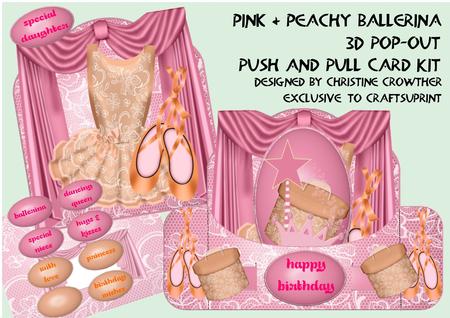 Pink & Peachy Ballerina Push and Pull Card Kit