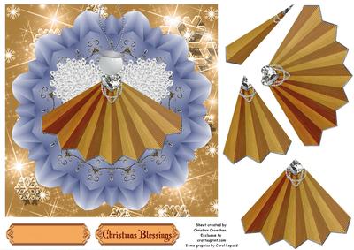 Golden Pleated Christmas Angel Blessings