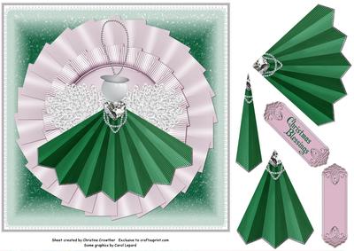 Green Pleated Christmas Angel Blessings