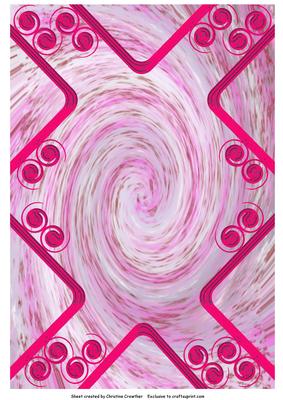 Pink Swirly Background with Hot Pink Edging