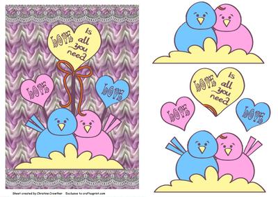 Love is All You Need Birdies for Anniversary or Engagement