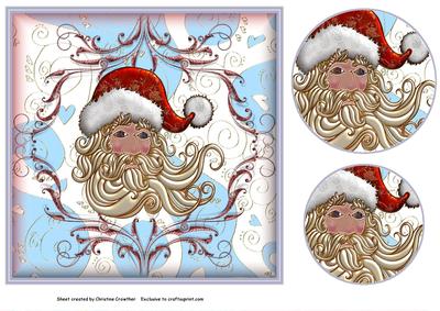 Vintage Enamel Santa with Circular Pyramid