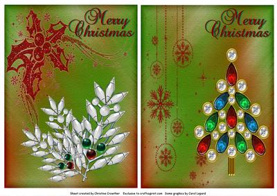 Two Merry Christmas Jewels Card Fronts