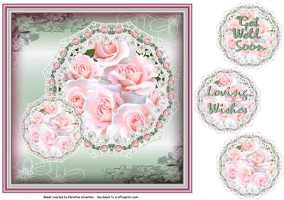 Pretty Roses Get Well Loving Wishes Any Occasion Card