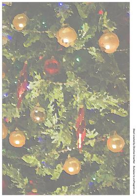 Christmas Tree Close Up Oil Painting Background 1