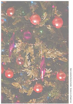 Christmas Tree Close Up Oil Painting Background 2