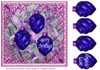Blue Baubles Merry Christmas