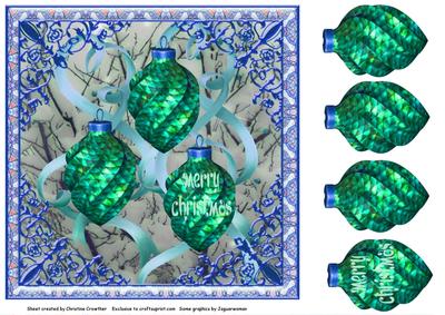 Green Baubles Merry Christmas