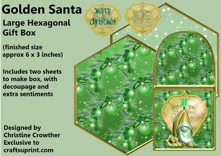 Golden Santa Large Hexagonal Gift Box Mini Kit