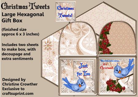 Christmas Tweets Large Hexagonal Gift Box Mini Kit