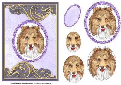 Sheltie Flourish - Purple - Oval Pyramid Multi Purpose