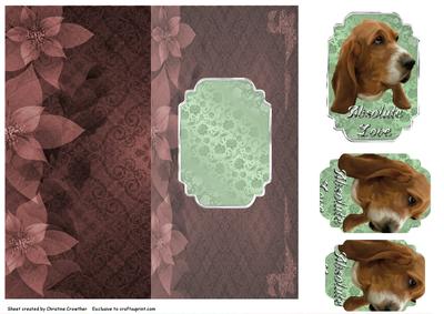 Absolute Love Basset Dl No Hole Fold Back Card