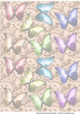 Butterflies on Butterflies Backing Paper - Cream