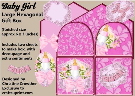 Baby Girl Cluster Large Hexagonal Gift Box Mini Kit