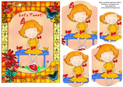 Let's Tweet! -card Front with Fancy Shaped Pyramid