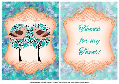 Tweets for My Tweet! Lovebirds Quick Card with Insert Panel