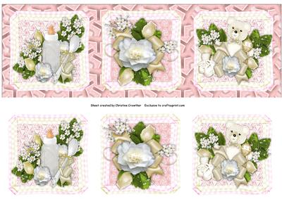 Baby Girl Clusters Triptych Large Dl Card