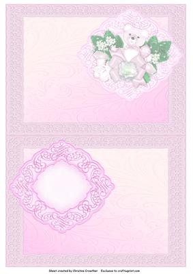 Pink Teddy and Lace Insert for New Baby Girl
