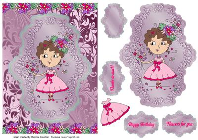 Cute Flower Girl for Birthday or Thanks or Any Occasion