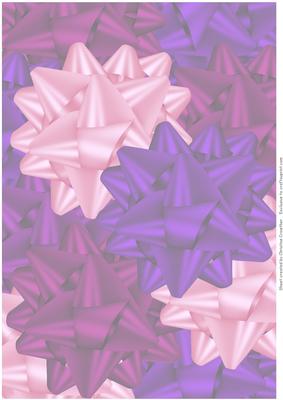 Purple & Pink Gift Wrap Bows Vellum Background