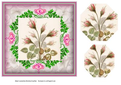Vintage Floral Buds with Octagonal Pyramid