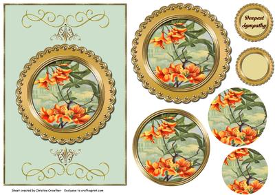 Deepest Sympathy Azalea on Green and Gold Background