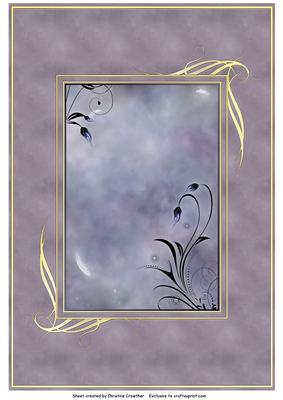 Framed Fantasy Background in Muted Lilac