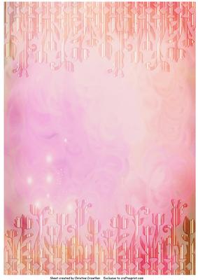 Pink Abstract Flower Trim Backing Paper