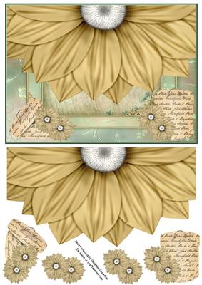 Vintage Petals Faux Envelope Card - Any Occasion
