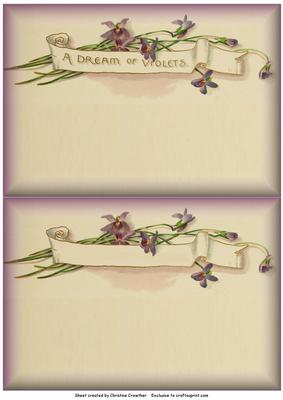 A Dream of Violets Vintage Insert with Banner