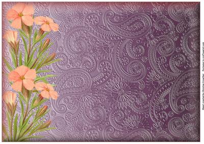 Glacier Carnation on Purple Paisley Background