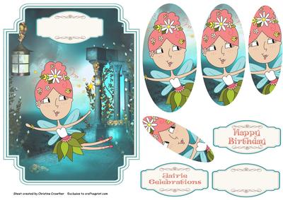 Flying Fairy in Shaped Frame with Oval Pyramid