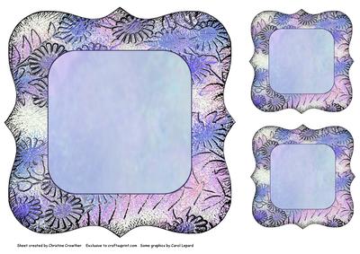 Floral Bracket Frame Background and Tags - Lilac and Lilac