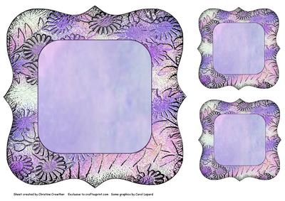 Floral Bracket Frame Background and Tags - Pink and Lilac